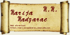 Marija Madžarac vizit kartica